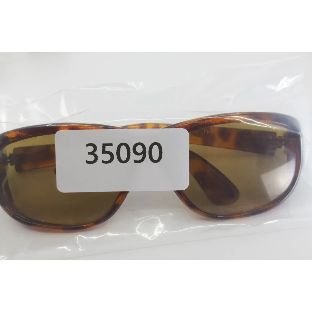 Tortoiseshell Wrap Sunglasses Brown Tinted Lenses Side Windows Retro